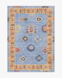 Mehr Soft Blue & Yellow Outdoor Rug - 150x215 - Machine Washable Area Rug - Kid & Pet Friendly - Indoor Rugs - Ruggable