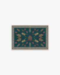 Flutterby Teal Rug by Iris Apfel - 60x90 - Machine Washable Area Rug - Kid & Pet Friendly - Indoor Rugs - Ruggable - thumbnail 1