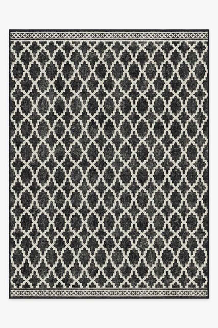Cleo Trellis Black Outdoor Rug - 275x365 - Machine Washable Area Rug - Kid & Pet Friendly - Indoor Rugs - Ruggable - image 1