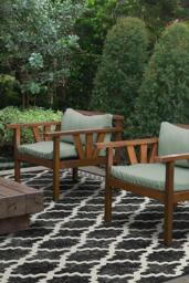 Cleo Trellis Black Outdoor Rug - 275x365 - Machine Washable Area Rug - Kid & Pet Friendly - Indoor Rugs - Ruggable - thumbnail 3