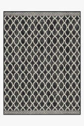 Cleo Trellis Black Outdoor Rug - 275x365 - Machine Washable Area Rug - Kid & Pet Friendly - Outdoor Rugs - Ruggable - thumbnail 1