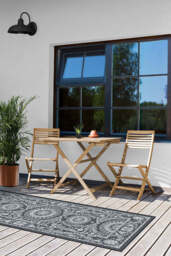 Fontaine Black Outdoor Rug - 75x215 - Machine Washable Area Rug - Kid & Pet Friendly - Outdoor Rugs - Ruggable - thumbnail 2