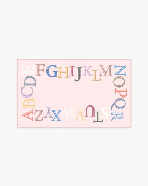 Easy as ABC Pink Rug - 90x150 - Machine Washable Area Rug - Kid & Pet Friendly - Indoor Rugs - Ruggable - image 1