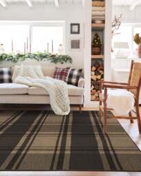 Easton Plaid Charcoal & Natural Tufted Rug - 75x305 - Machine Washable Area Rug - Kid & Pet Friendly - Indoor Rugs - Ruggable - thumbnail 2