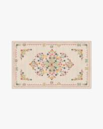 Friendship Garden Cream Multicolour Flatwoven Rug Beige - 90x150 - Machine Washable Area Rug - Kid & Pet Friendly - Indoor Rugs - Ruggable - thumbnail 1