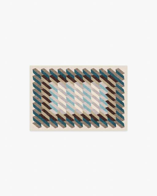 Echo Slate Blue Flatwoven Rug - 60x90 - Machine Washable Area Rug - Kid & Pet Friendly - Indoor Rugs - Ruggable - image 1