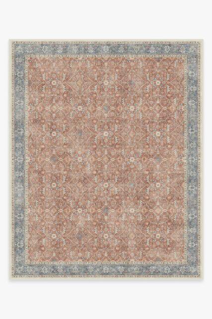 Celestine Coral Flatwoven Rug - 245x305 - Machine Washable Area Rug - Kid & Pet Friendly - Indoor Rugs - Ruggable - image 1