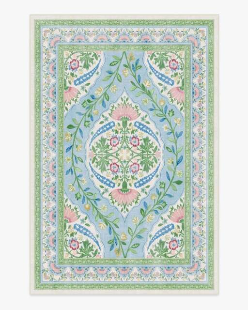 Skye Blue Multicolour Rug by Mrs. Alice - 185x275 - Machine Washable Area Rug - Kid & Pet Friendly - Indoor Rugs - Ruggable - image 1
