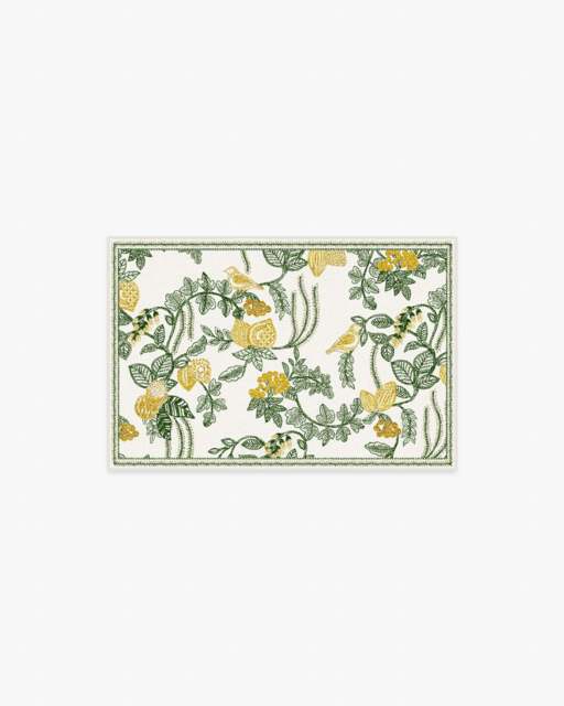 Heidi Green & Lemon Rug - 60x90 - Machine Washable Area Rug - Kid & Pet Friendly - Indoor Rugs - Ruggable - image 1