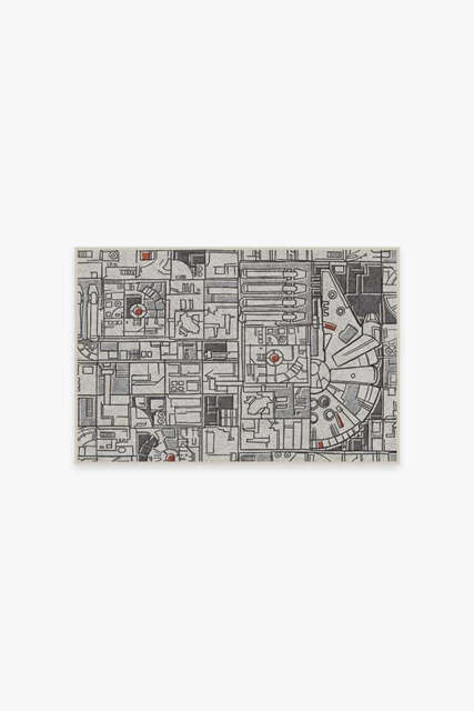 Smugglers Geo Grey Flatwoven Rug - 60x90 - Machine Washable Area Rug - Kid & Pet Friendly - Indoor Rugs - Ruggable - image 1