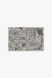 Smugglers Geo Grey Flatwoven Rug - 60x90 - Machine Washable Area Rug - Kid & Pet Friendly - Indoor Rugs - Ruggable - thumbnail 1