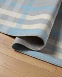 Charming Plaid Sky Blue Rug - 90x150 - Machine Washable Area Rug - Kid & Pet Friendly - Indoor Rugs - Ruggable - thumbnail 2