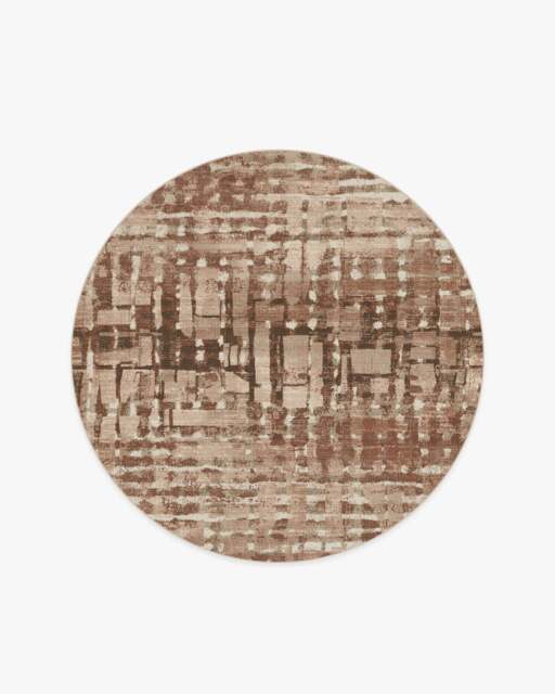Brooklyn Copper Clay Rug by Architectural Digest Brown - 185 Round - Machine Washable Area Rug - Kid & Pet Friendly - Indoor Rugs - Ruggable - image 1