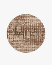 Brooklyn Copper Clay Rug by Architectural Digest Brown - 185 Round - Machine Washable Area Rug - Kid & Pet Friendly - Indoor Rugs - Ruggable - thumbnail 1