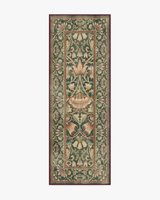 Lodden Soft Evergreen & Gold Rug by Morris & Co. - 75x215 - Machine Washable Area Rug - Kid & Pet Friendly - Indoor Rugs - Ruggable - image 1