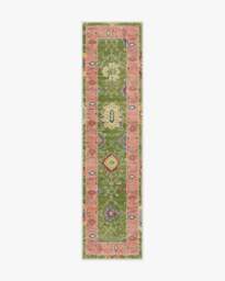 Mehr Green & Soft Pink Outdoor Rug - 75x305 - Machine Washable Area Rug - Kid & Pet Friendly - Outdoor Rugs - Ruggable - thumbnail 1