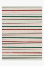 Hudson Stripe Red & Green Rug - 275x365 - Machine Washable Area Rug - Kid & Pet Friendly - Indoor Rugs - Ruggable