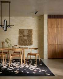 Fluttering Carnations Charcoal & Ivory Flatwoven Rug by The Local Project - 60x90 - Machine Washable Area Rug - Kid & Pet Friendly - Indoor Rugs - Rug - thumbnail 2