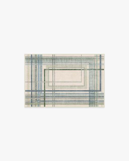 Callie Blue & Green Rug - 60x90 - Machine Washable Area Rug - Kid & Pet Friendly - Indoor Rugs - Ruggable - image 1