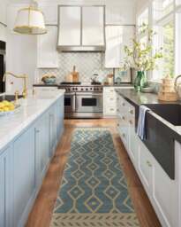 Newport Slate Blue Re-Jute Rug by Gray Malin - 75x215 - Machine Washable Area Rug - Kid & Pet Friendly - Indoor Rugs - Ruggable - thumbnail 2