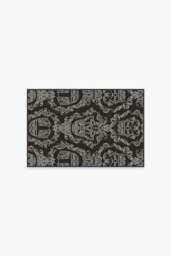 Dark Side Damask Charcoal Flatwoven Rug - 60x90 - Machine Washable Area Rug - Kid & Pet Friendly - Indoor Rugs - Ruggable - thumbnail 1