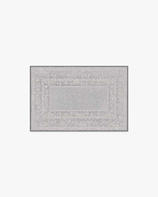 Maral Border Vintage Grey Flatwoven Rug - 60x90 - Machine Washable Area Rug - Kid & Pet Friendly - Indoor Rugs - Ruggable