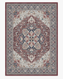 Hendesi Heriz Bordeaux Flatwoven Rug Red - 305x425 - Machine Washable Area Rug - Kid & Pet Friendly - Indoor Rugs - Ruggable - thumbnail 1