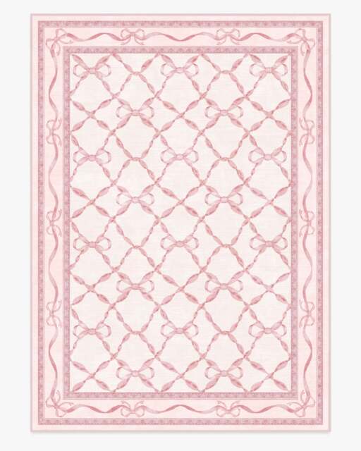 Eloise Pink Flatwoven Rug by Mrs. Alice - 305x425 - Machine Washable Area Rug - Kid & Pet Friendly - Indoor Rugs - Ruggable - image 1