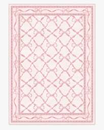 Eloise Pink Flatwoven Rug by Mrs. Alice - 305x425 - Machine Washable Area Rug - Kid & Pet Friendly - Indoor Rugs - Ruggable - thumbnail 1