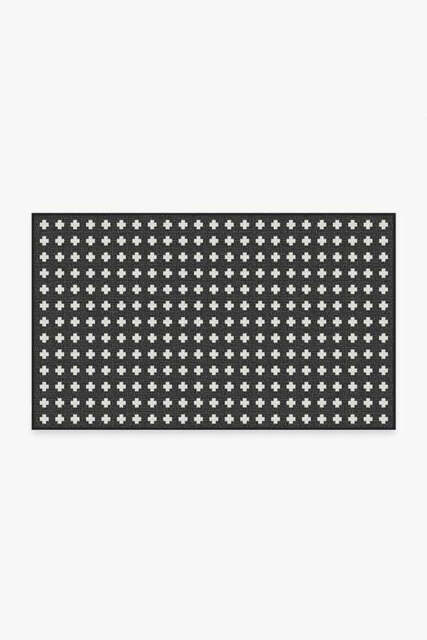 Adde Black Outdoor Rug - 90x150 - Machine Washable Area Rug - Kid & Pet Friendly - Outdoor Rugs - Ruggable - image 1