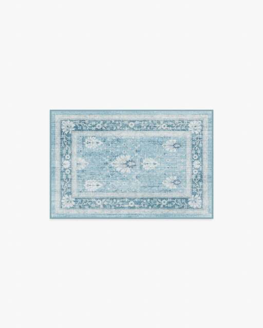 Serafina Blue Flatwoven Rug - 60x90 - Machine Washable Area Rug - Kid & Pet Friendly - Indoor Rugs - Ruggable - image 1