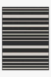 Sailmaker Stripe Black Outdoor Rug - 275x365 - Machine Washable Area Rug - Kid & Pet Friendly - Outdoor Rugs - Ruggable - thumbnail 1