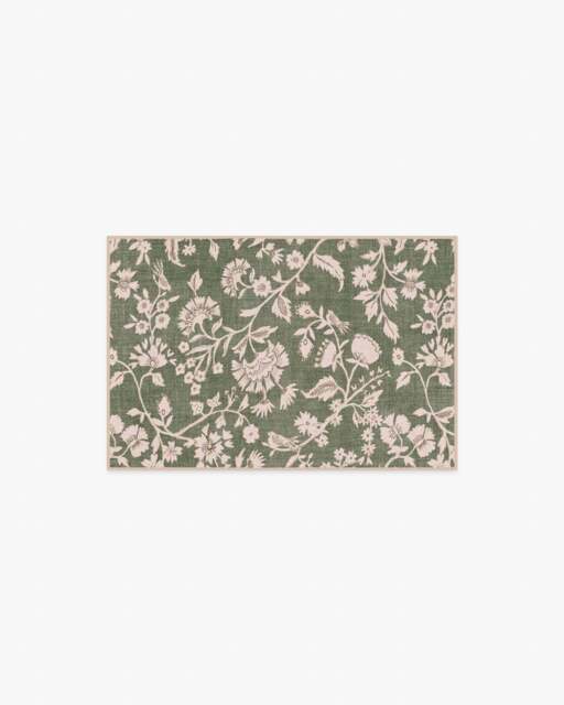 Brenna Olive Green & Cream Rug - 60x90 - Machine Washable Area Rug - Kid & Pet Friendly - Indoor Rugs - Ruggable - image 1