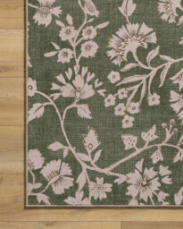 Brenna Olive Green & Cream Rug - 60x90 - Machine Washable Area Rug - Kid & Pet Friendly - Indoor Rugs - Ruggable - thumbnail 4