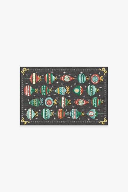 Festive Garland Multicolour Rug Black - 60x90 - Machine Washable Area Rug - Kid & Pet Friendly - Indoor Rugs - Ruggable - image 1