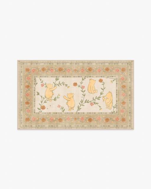 Pooh's Meadow Cream Multicolour Rug Beige - 90x150 - Machine Washable Area Rug - Kid & Pet Friendly - Indoor Rugs - Ruggable - image 1