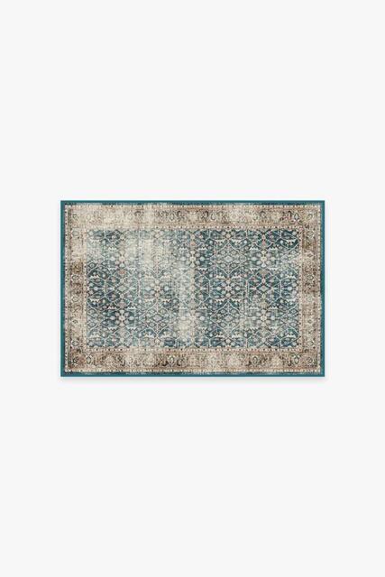 Celestine Teal Blue Rug - 60x90 - Machine Washable Area Rug - Kid & Pet Friendly - Indoor Rugs - Ruggable - image 1