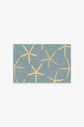 Starfish Pale Blue Rug - 60x90 - Machine Washable Area Rug - Kid & Pet Friendly - Indoor Rugs - Ruggable - thumbnail 1