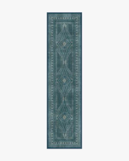 Nomad Blue Flatwoven Rug by Martyn Lawrence Bullard - 75x305 - Machine Washable Area Rug - Kid & Pet Friendly - Indoor Rugs - Ruggable - image 1