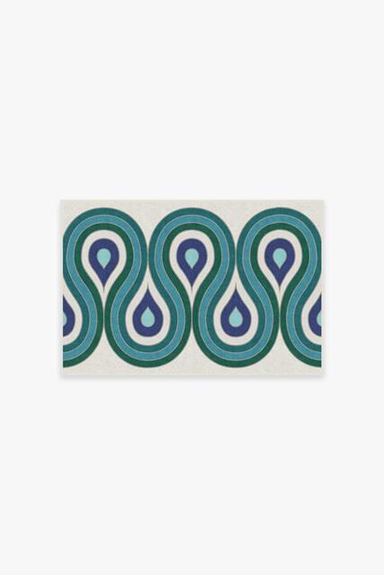 Milano Peacock Rug by Jonathan Adler Blue - 60x90 - Machine Washable Area Rug - Kid & Pet Friendly - Indoor Rugs - Ruggable - image 1