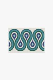 Milano Peacock Rug by Jonathan Adler Blue - 60x90 - Machine Washable Area Rug - Kid & Pet Friendly - Indoor Rugs - Ruggable - thumbnail 1