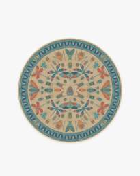 Flutterby Multicolor Rug by Iris Apfel - 185 Round - Machine Washable Area Rug - Kid & Pet Friendly - Indoor Rugs - Ruggable - thumbnail 1