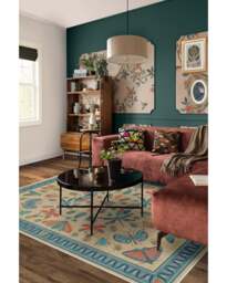 Flutterby Multicolor Rug by Iris Apfel - 185 Round - Machine Washable Area Rug - Kid & Pet Friendly - Indoor Rugs - Ruggable - thumbnail 2