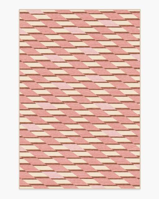 Tess Soft Pink Flatwoven Rug - 185x275 - Machine Washable Area Rug - Kid & Pet Friendly - Indoor Rugs - Ruggable - image 1