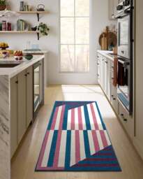 Venn Pink & Blue Rug - 75x215 - Machine Washable Area Rug - Kid & Pet Friendly - Indoor Rugs - Ruggable - thumbnail 2