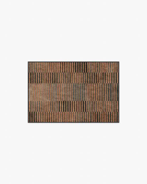 Shadow Stripe Rust Rug Brown - 60x90 - Machine Washable Area Rug - Kid & Pet Friendly - Indoor Rugs - Ruggable - image 1