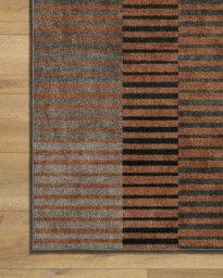 Shadow Stripe Rust Rug Brown - 60x90 - Machine Washable Area Rug - Kid & Pet Friendly - Indoor Rugs - Ruggable - thumbnail 5