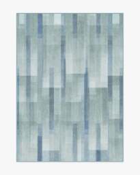 Solar Drift Silver Blue Flatwoven Rug - 150x215 - Machine Washable Area Rug - Kid & Pet Friendly - Indoor Rugs - Ruggable - thumbnail 1