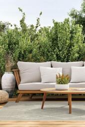 Gemma Lattice Natural Outdoor Rug - 75x215 - Machine Washable Area Rug - Kid & Pet Friendly - Indoor Rugs - Ruggable - thumbnail 2