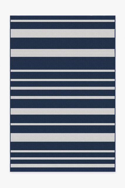 Sailmaker Stripe Blue Outdoor Rug - 185x275 - Machine Washable Area Rug - Kid & Pet Friendly - Indoor Rugs - Ruggable - image 1